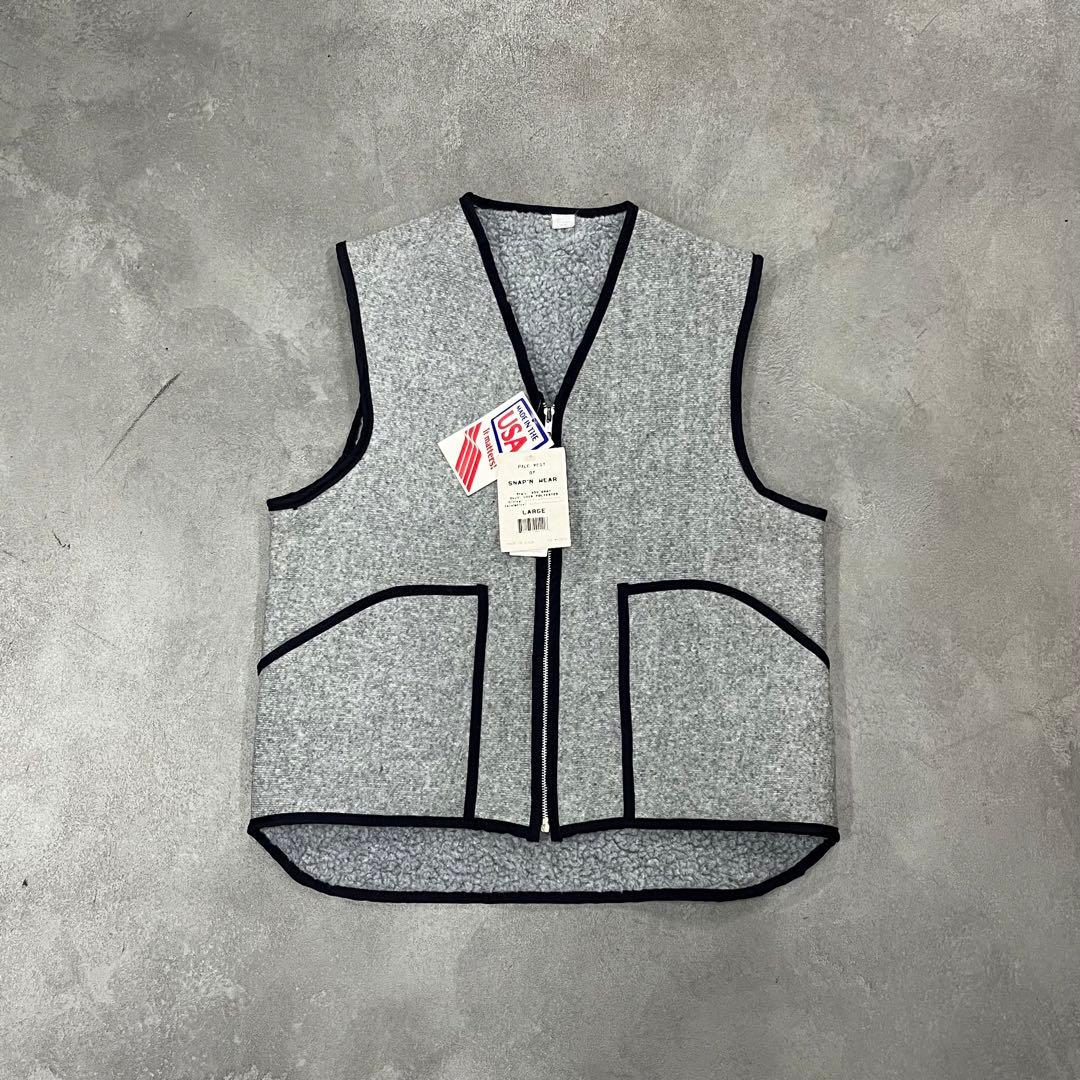 デッドストック SNAP'N WEAR USA製 パイルベスト フリース　L