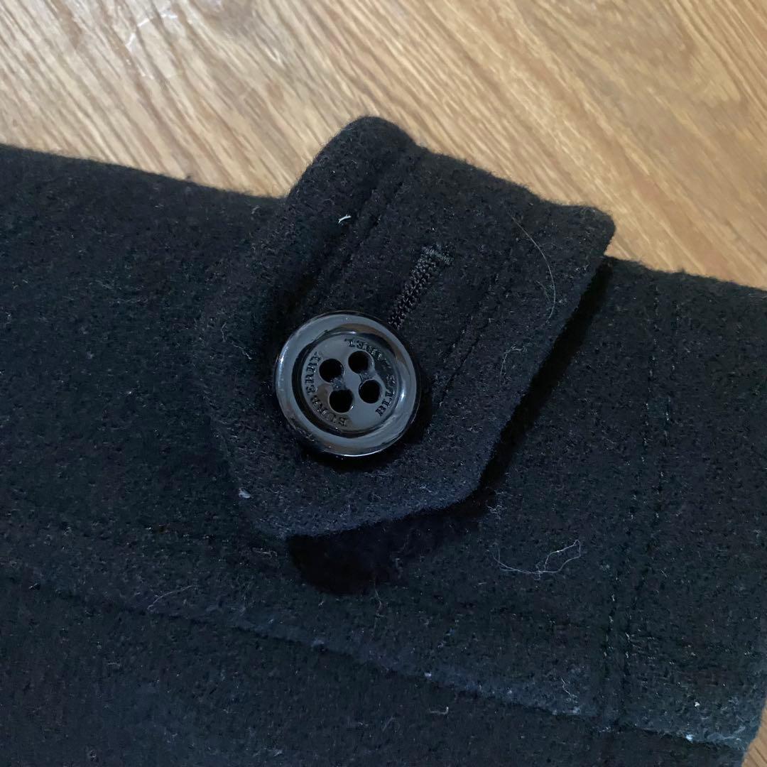 【美品】バーバリーブルーレーベル ノバチェック ダッフルコート ブラック 38