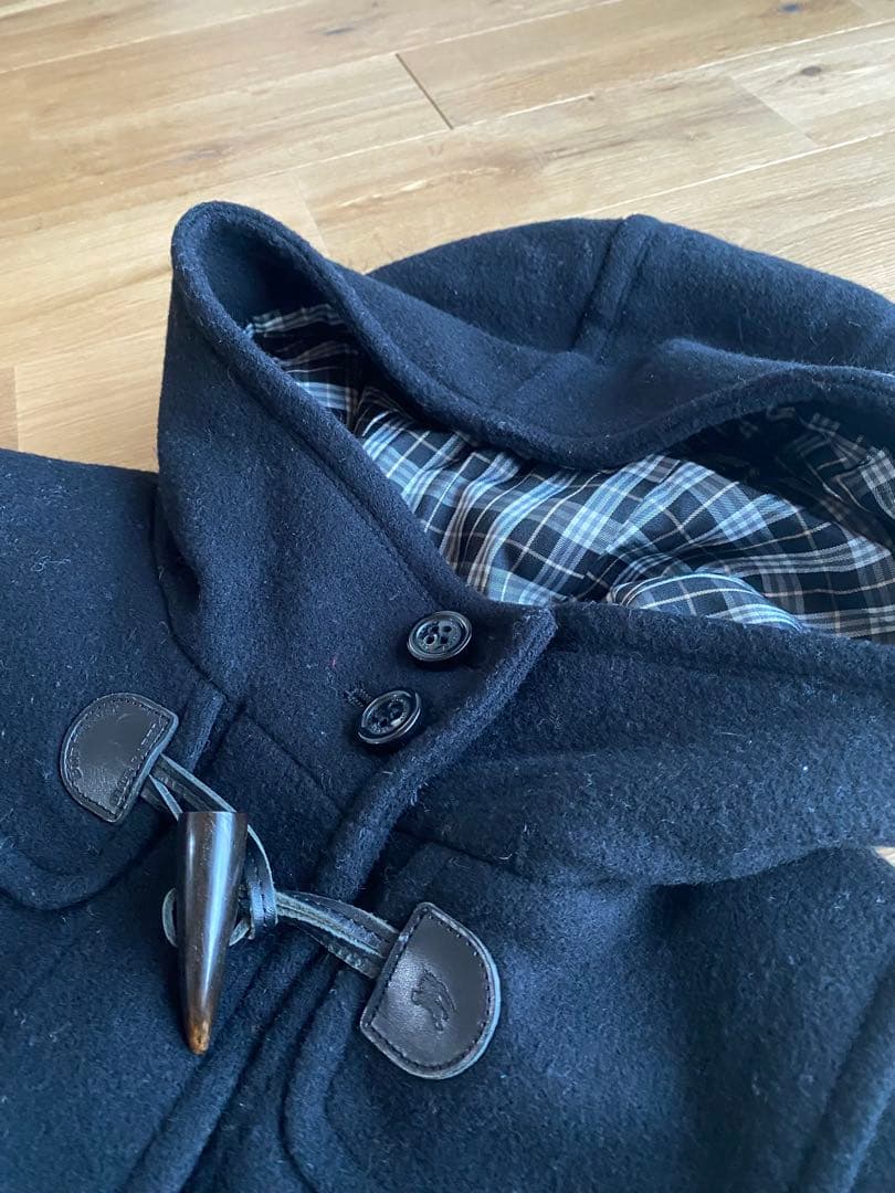 【美品】バーバリーブルーレーベル ノバチェック ダッフルコート ブラック 38