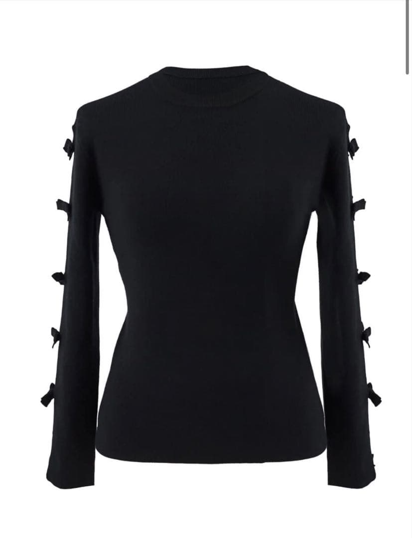 cygne シーニュ オープンリボンニット 美品 0 black