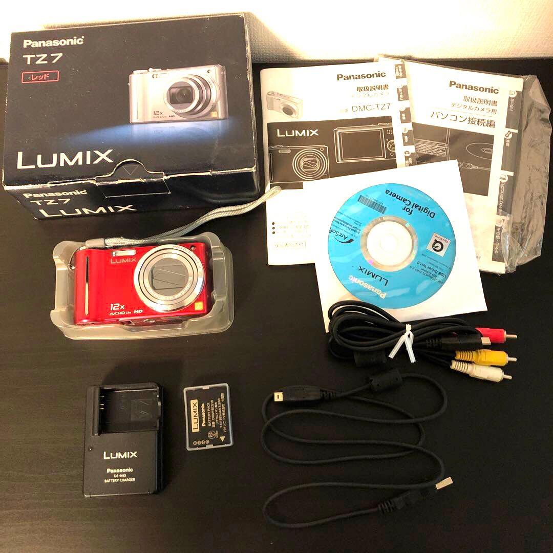 【動作確認済】Panasonic デジタルカメラ LUMIX DMC-TZ7 赤