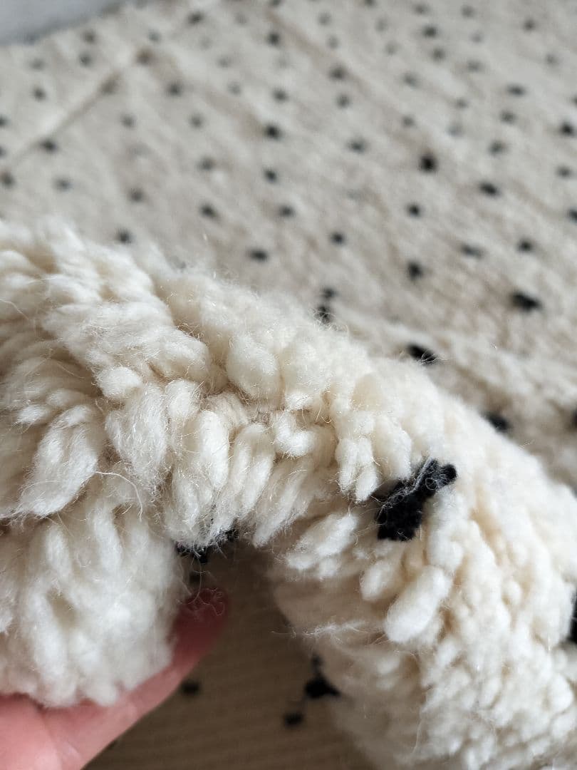 新品/人気/アイボリーベース黒ドット平織りダイヤ柄ベニワレン　No.572