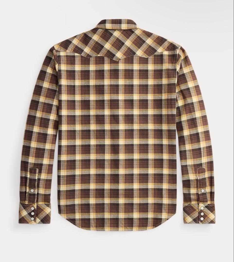 「新品タグ付き 」 スリム フィット チェック ウエスタン シャツ RRL