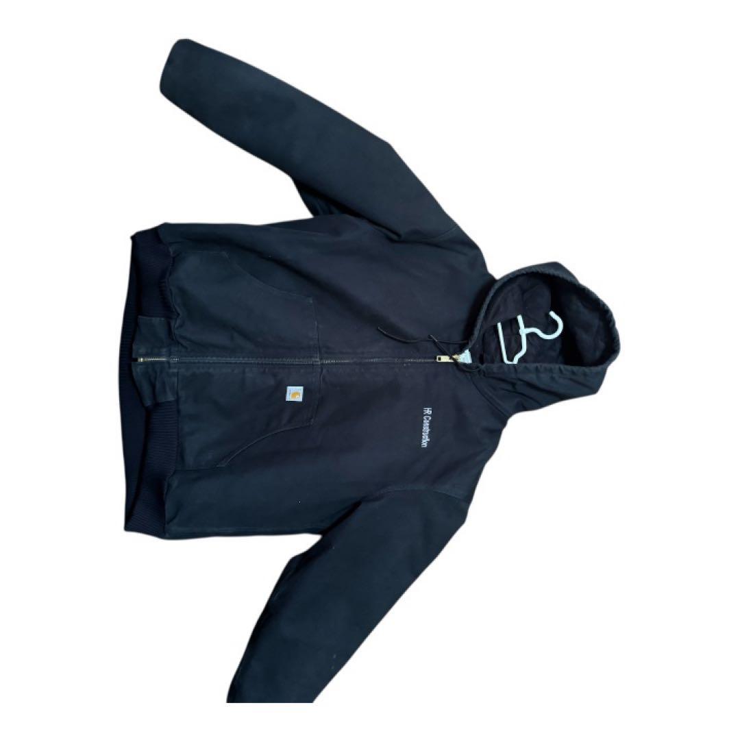 Carhartt フード付き ブラックジャンパー HR Construction
