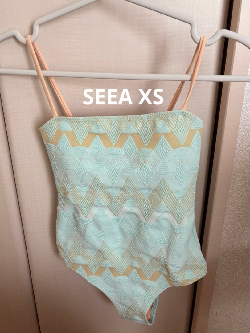 SEEA水着 XS ミントグリーン オレンジ