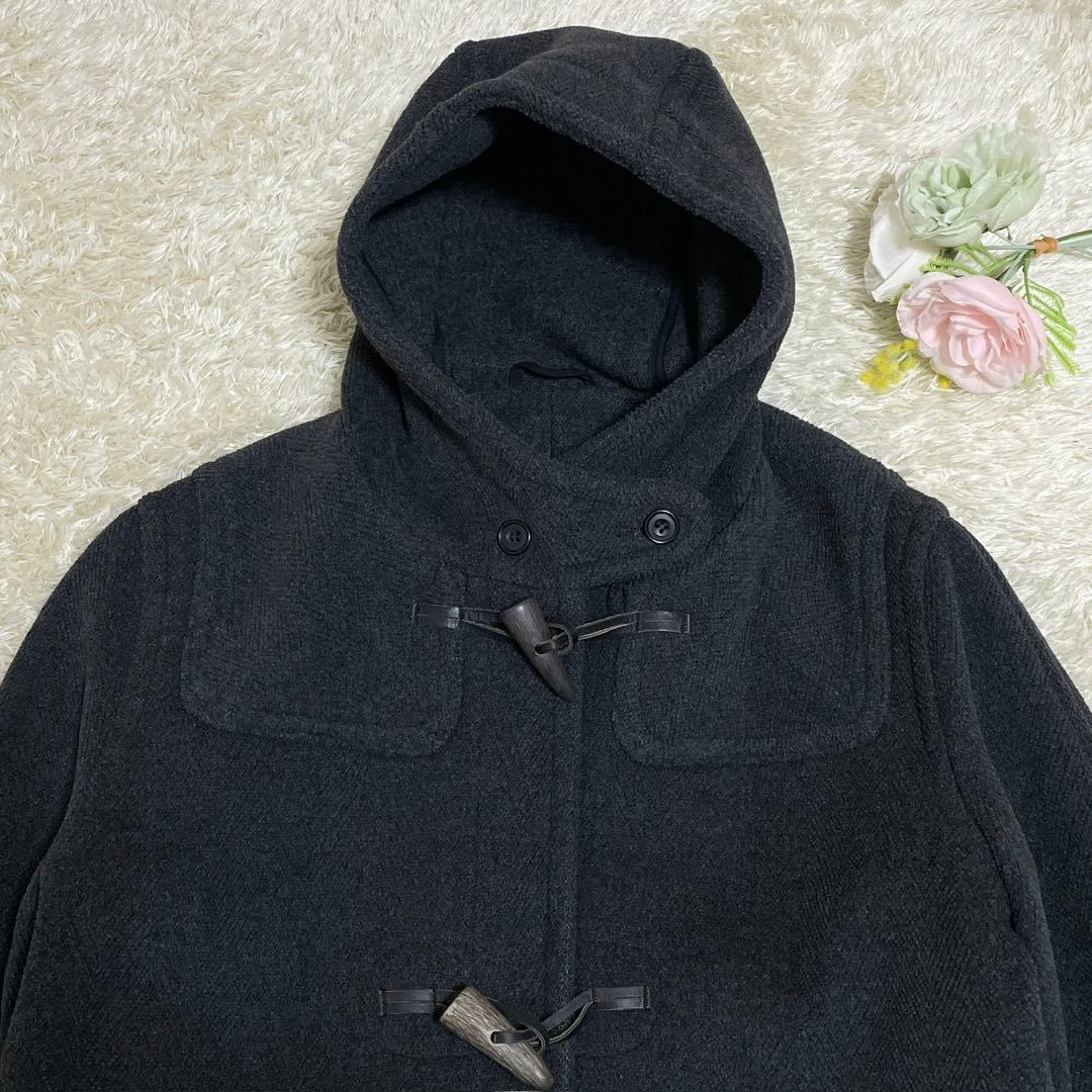 オールドイングランド ダッフルコート ロング ヘリンボーン チャコールグレー