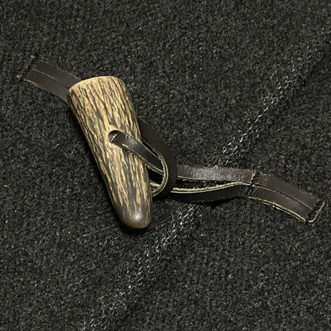 オールドイングランド ダッフルコート ロング ヘリンボーン チャコールグレー