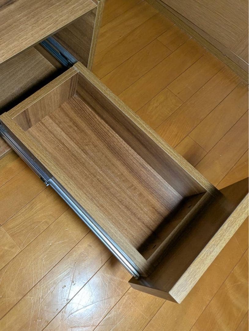 ■送料込■LOWYA ドレッサー ローテーブル コスメ台 鏡化粧センターテーブル