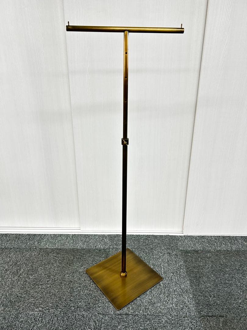 【超美品】 T字 ハンガーラック アンティークゴールド W50cm 真鍮