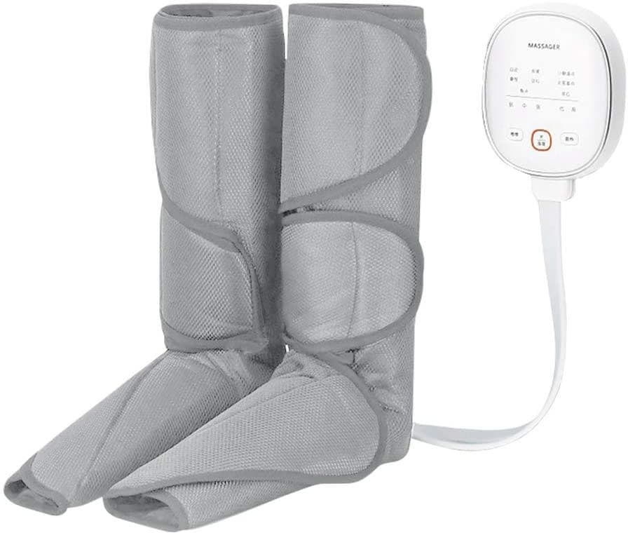 【ライトグレー】フットマッサージャー エアー ヒーター  6モード 3階段