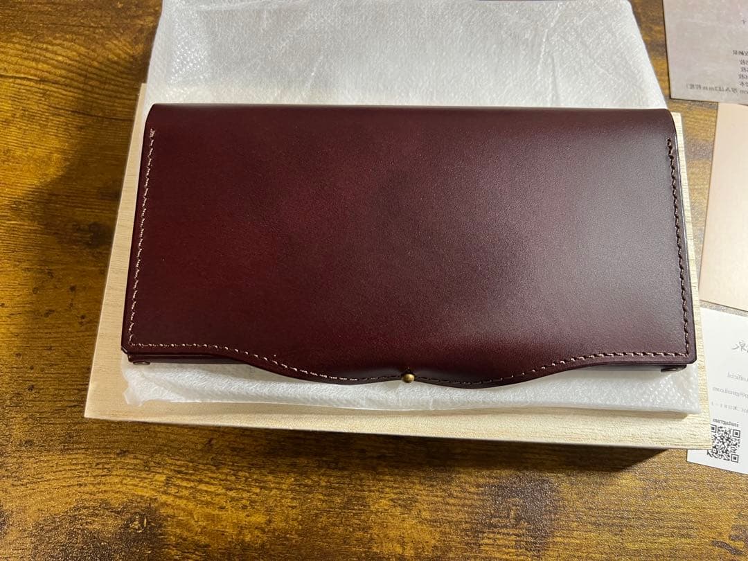 usuha long ワイン　レザー 長財布　ウスハ　ギボシ