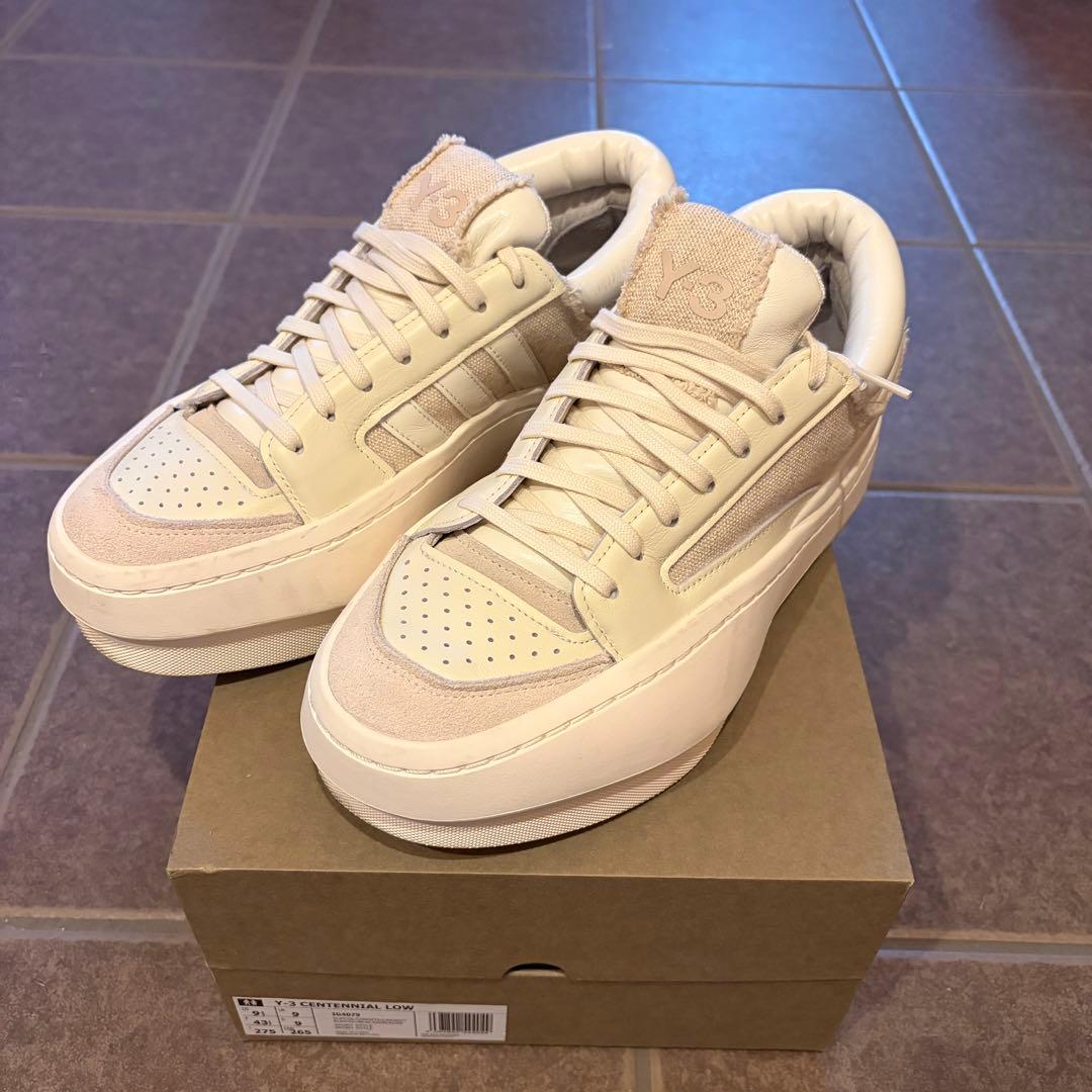 靴 adidas Y-3 Centennial Low White/Cream