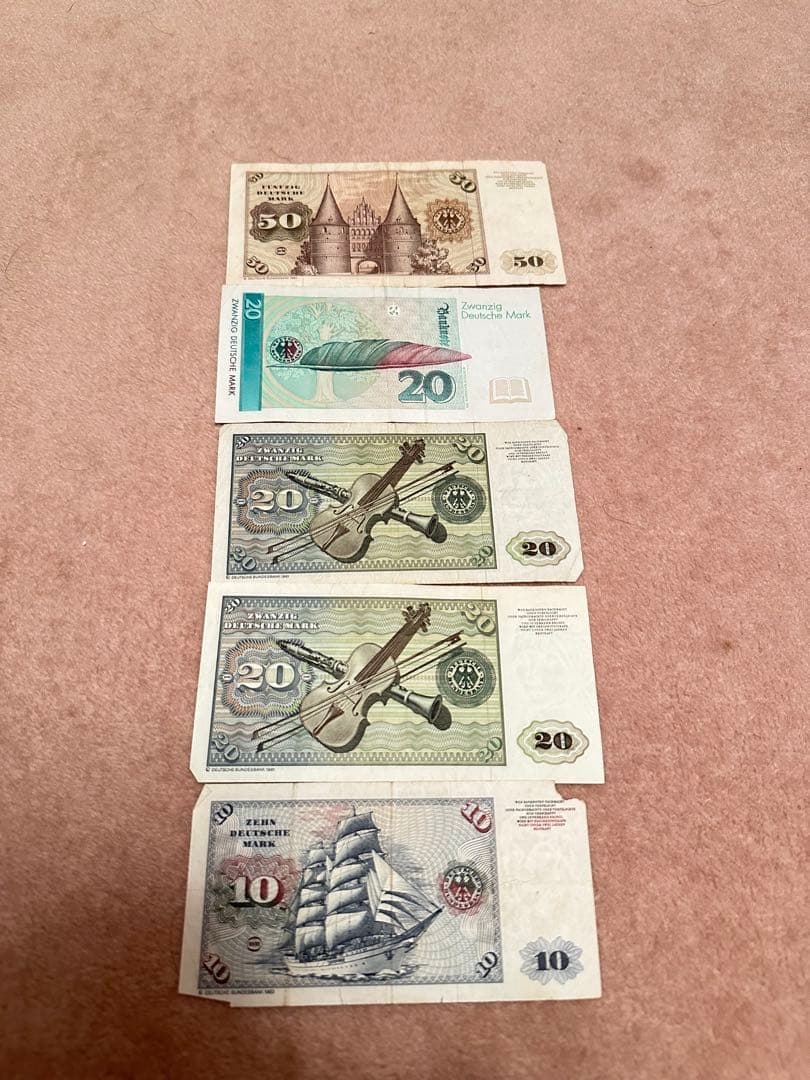旧ドイツ連邦共和国 旧紙幣ドイツマルク 5枚セット