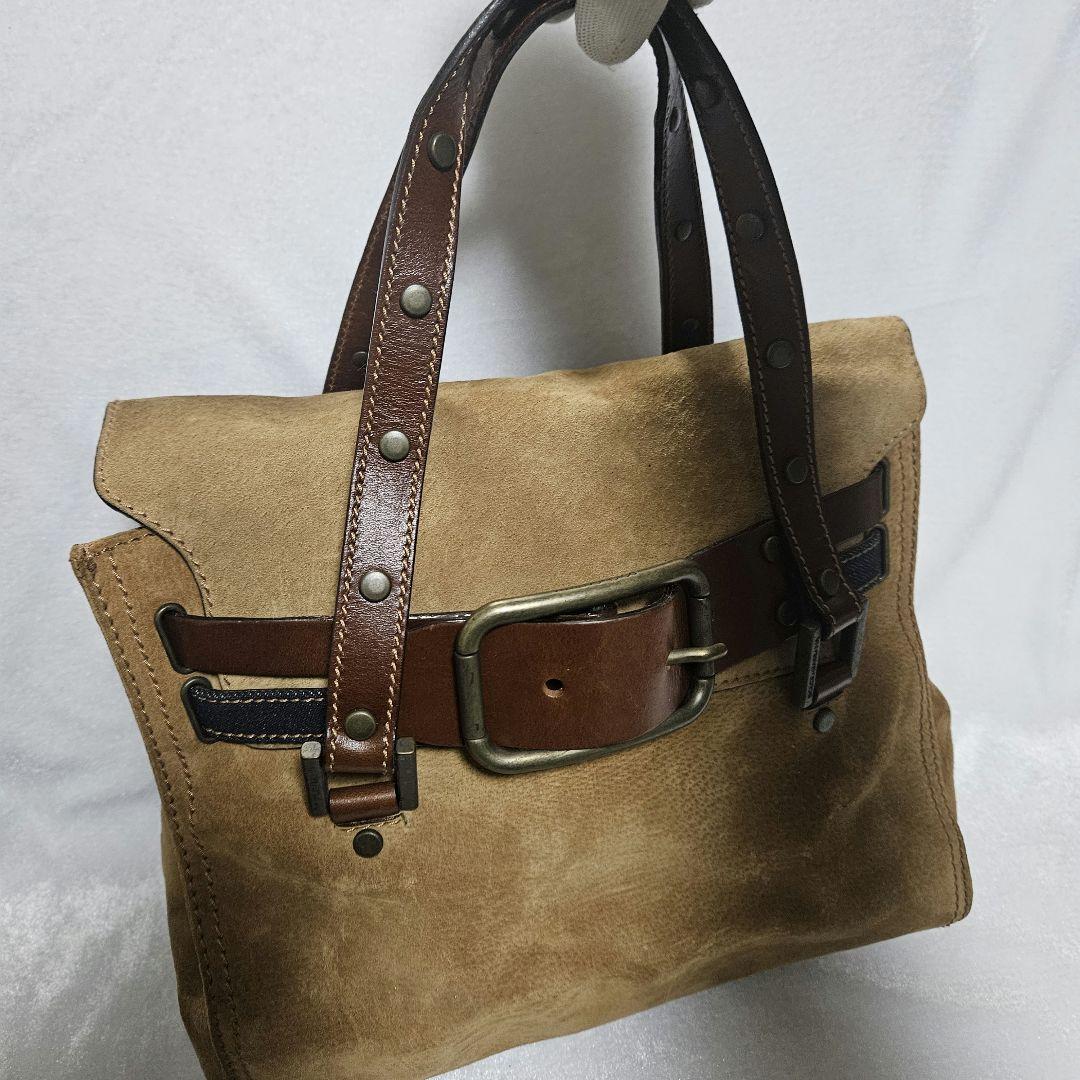 【美品】DOLCE & GABBANA スエードデニムハンドバッグ ヴィンテージ