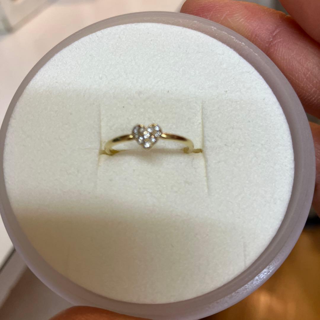 アーカーハートパヴェ 18金ピンキーリング