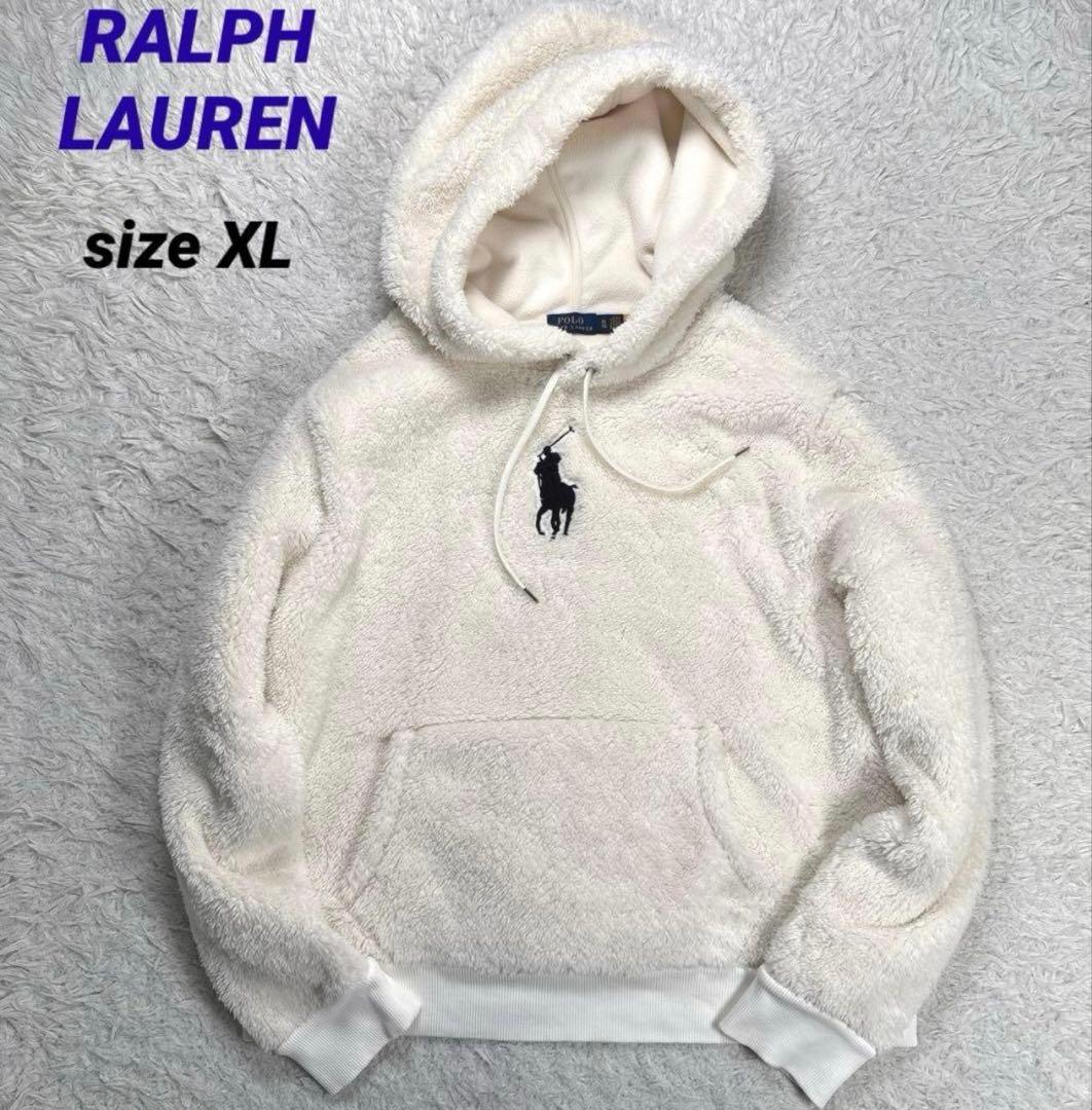 ✨美品・XL✨ラルフローレン　ボアパーカー　プルオーバー　ビッグポニー刺繍　現行