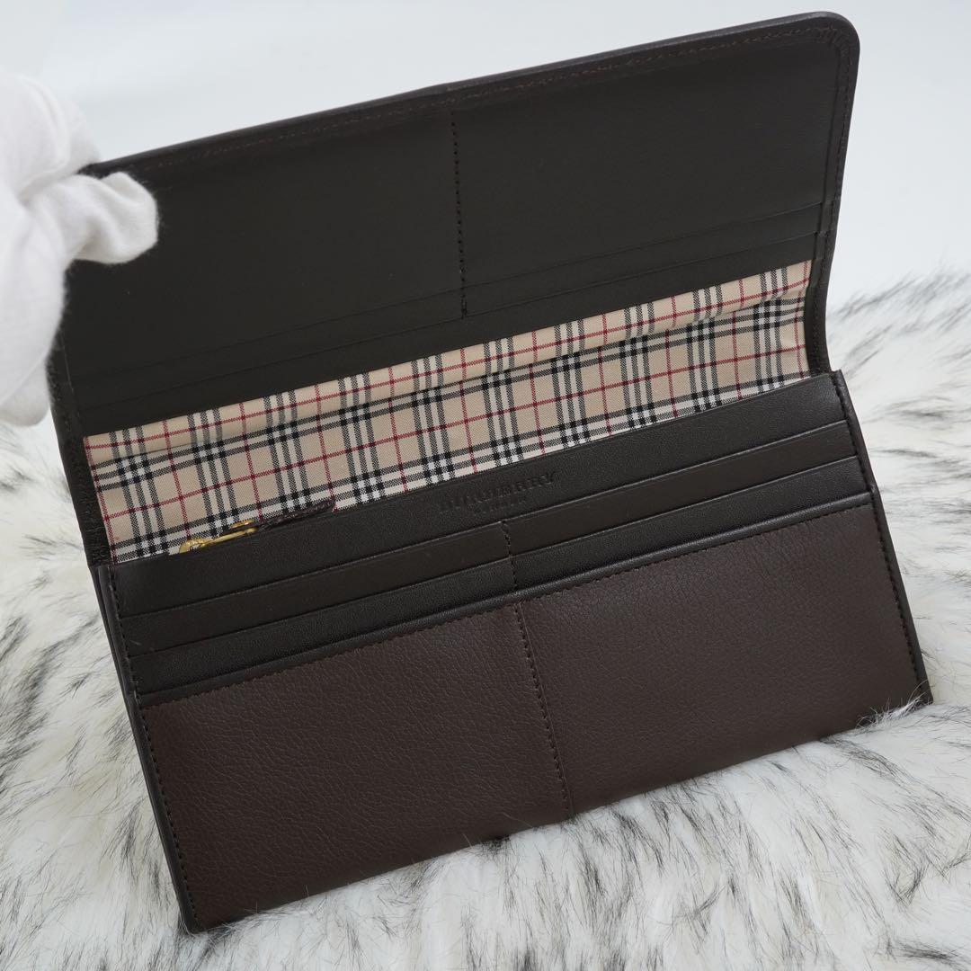 未使用品　箱付き　BURBERRY LONDON 長財布　ノバチェック　ブラウン