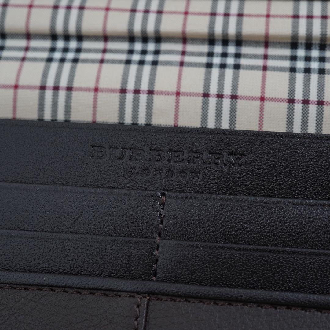 未使用品　箱付き　BURBERRY LONDON 長財布　ノバチェック　ブラウン