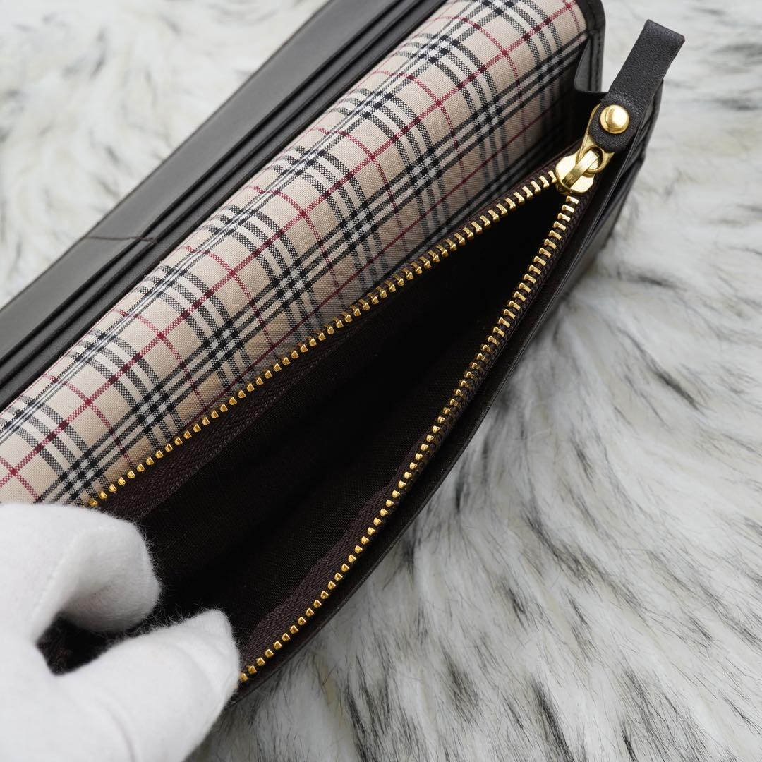 未使用品　箱付き　BURBERRY LONDON 長財布　ノバチェック　ブラウン