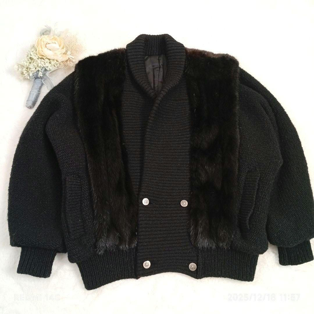 リアルファ×ニット ビンテージオーダーメイドジャケット XL