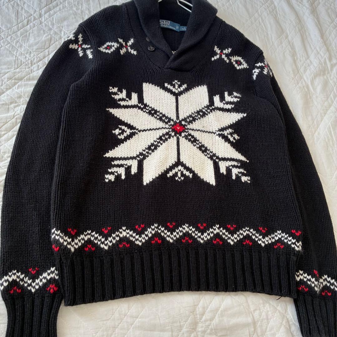 ポロラルフローレン ノルディック カシミヤ混 ニット ブラック