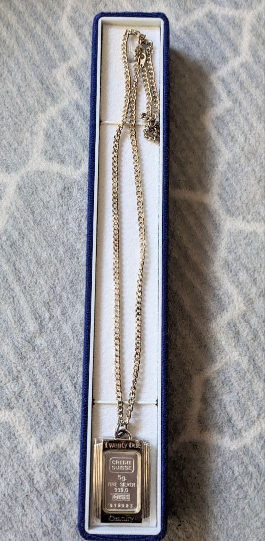 クレディ・スイスシルバーインゴット5g ペンダントネックレス　新品未使用