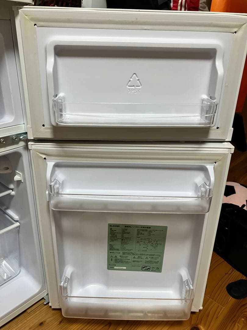 ELSONIC 冷蔵庫 一人暮らし 2ドア 小型 2019年製