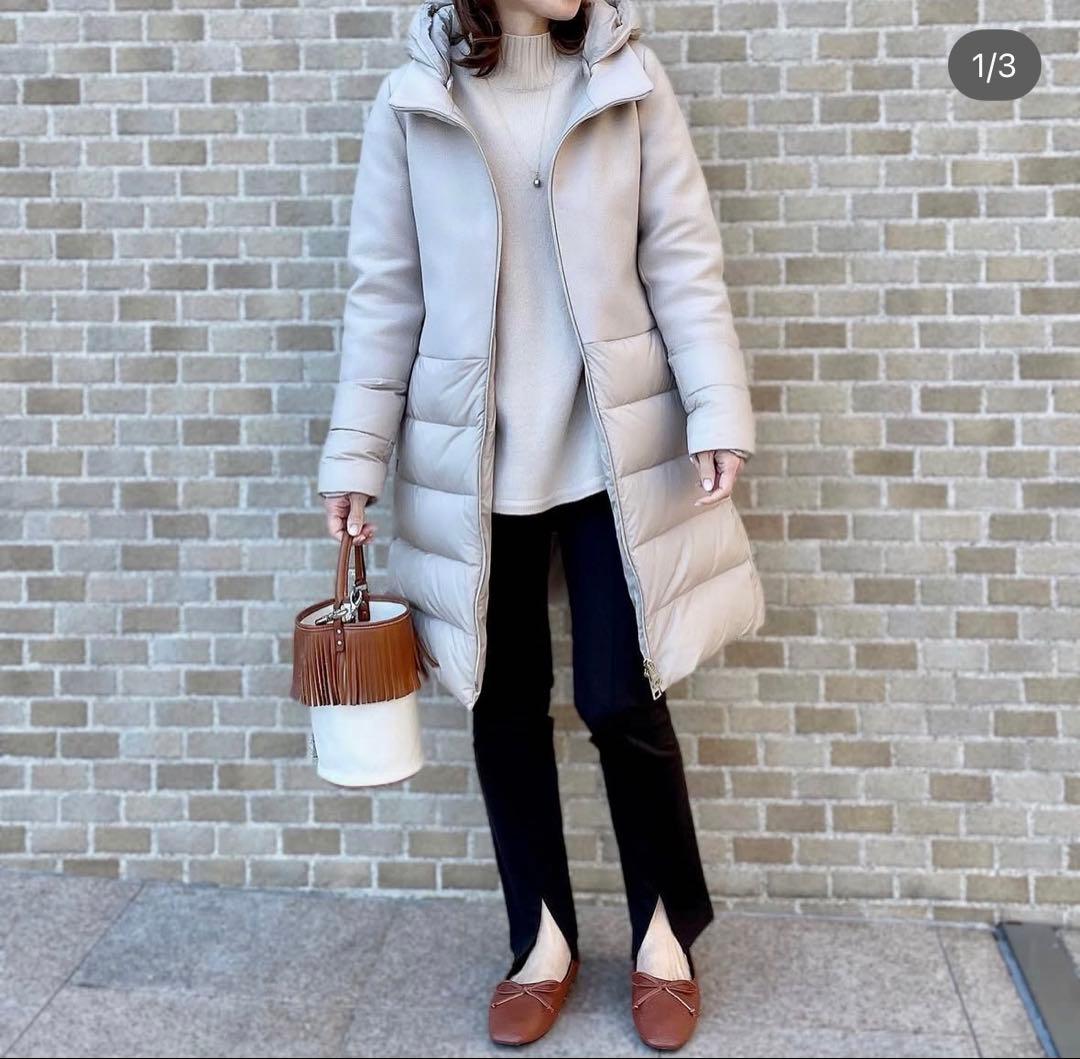 HERNO ヘルノ ウール×ナイロン 異素材切替ダウンコート　40