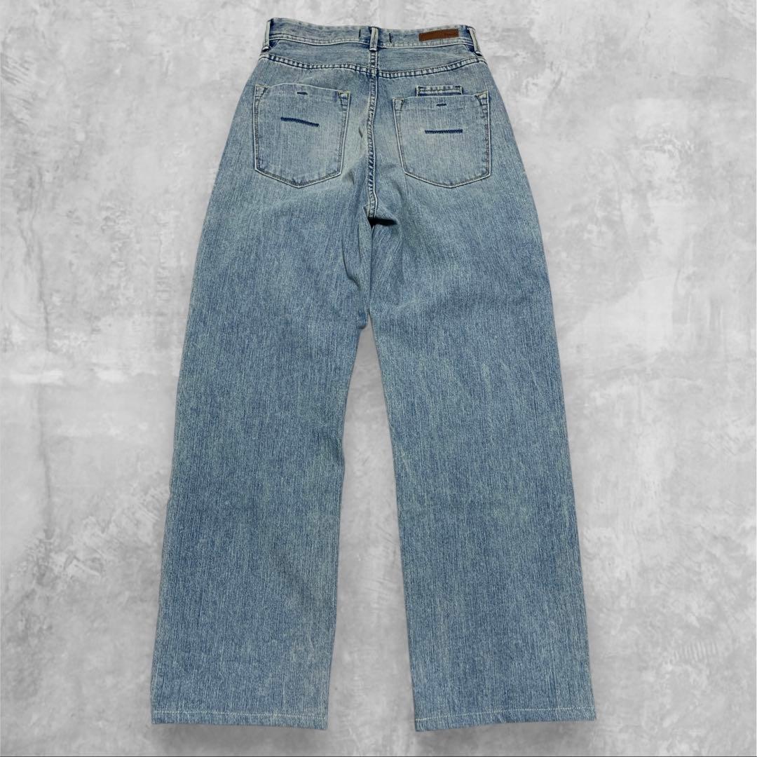 【極美品】YANUK　ボーイズストレート　LEA　57111231　革パッチ　青