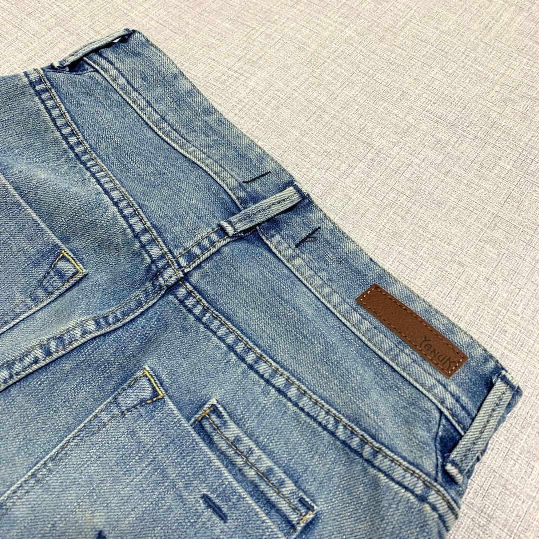 【極美品】YANUK　ボーイズストレート　LEA　57111231　革パッチ　青