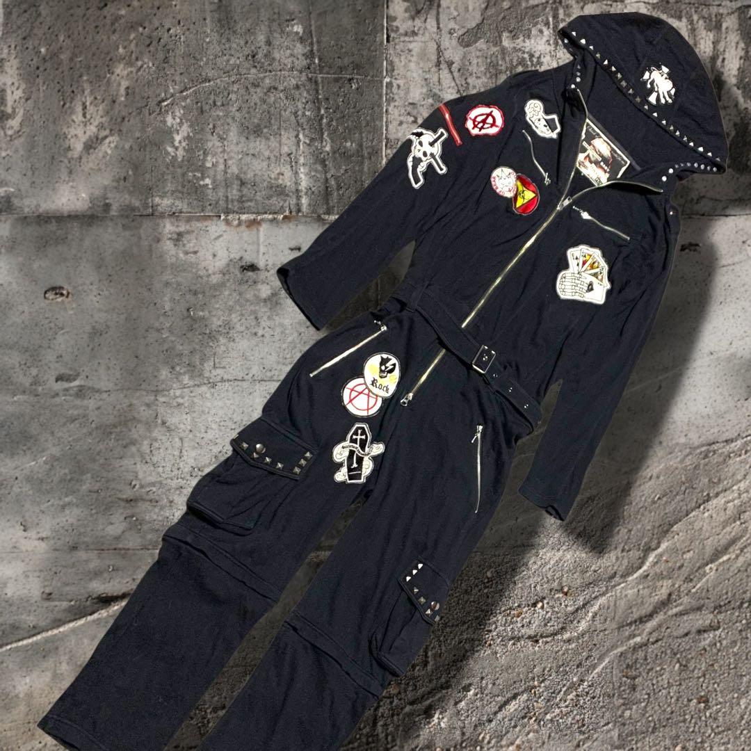 手越着用　PPFM つなぎ　オールインワン　スウェット　黒　y2k グランジ