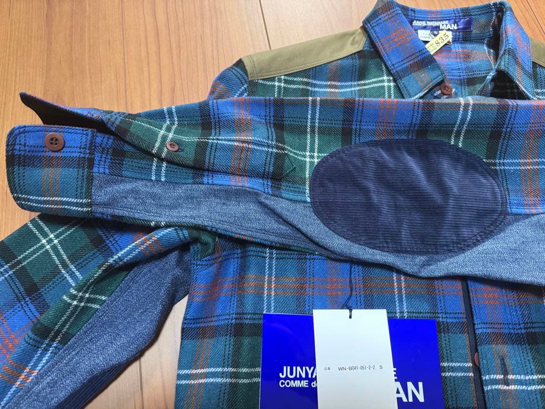 極美品 JUNYA WATANABE MAN 日本製 ウールチェックシャツ S