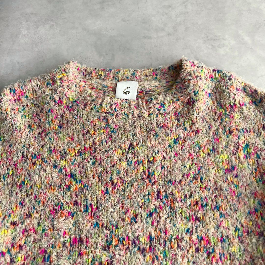 ＜6(ROKU)＞マルチスラブ クルーネック ニット