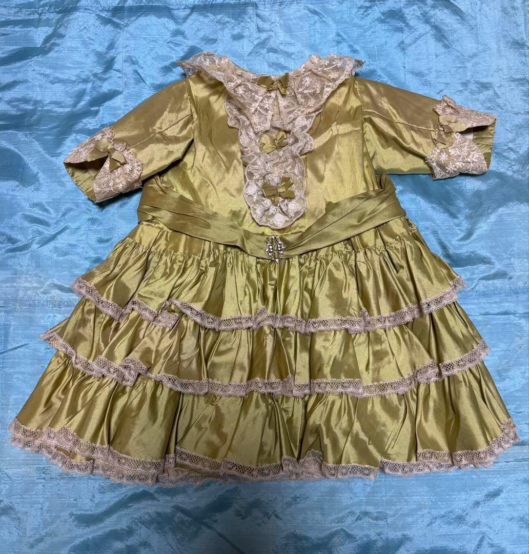 セール中　アンティークビスクドール ドレス　大きいドール用　ボネセット