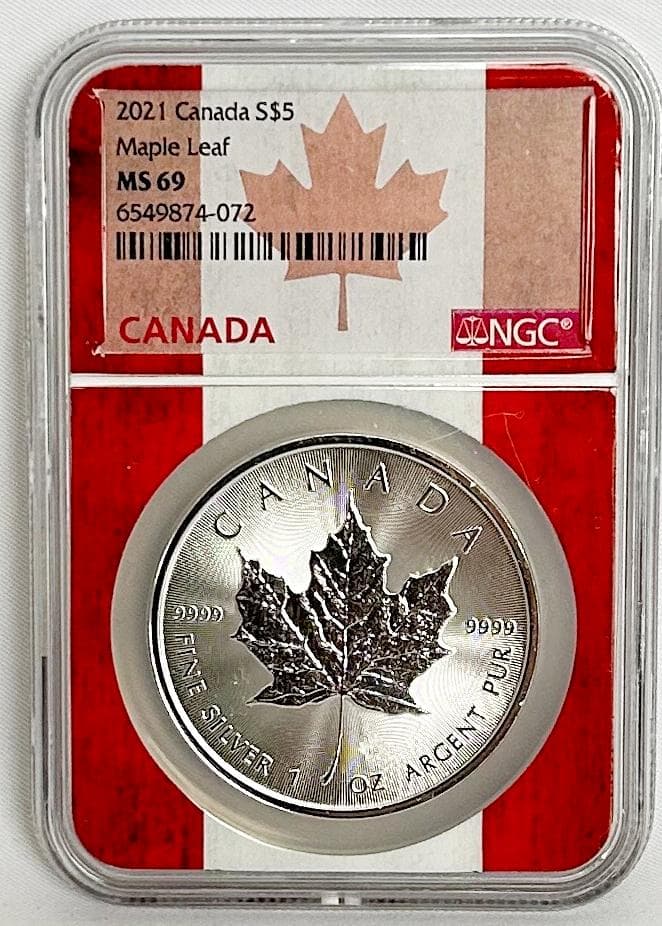 2021年 カナダ　メープルリーフNGC MS69 6549874-072