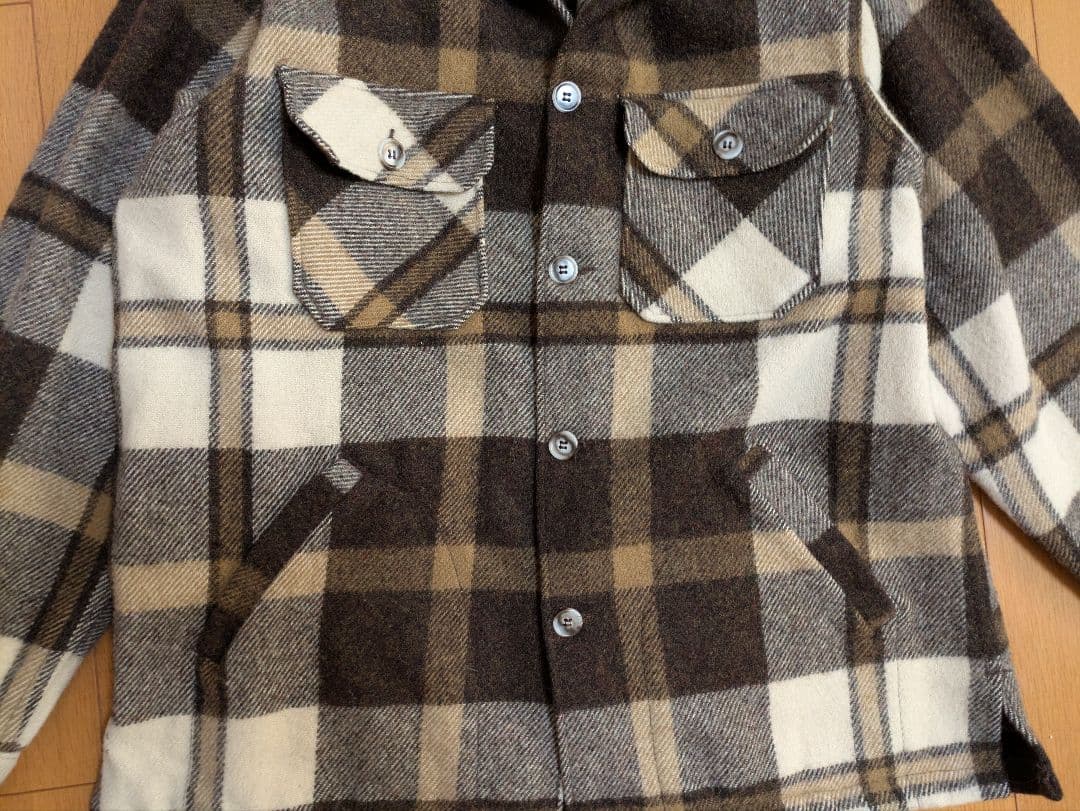 h*3様 Woolrich　ウールリッチ　シャツジャケット　ベージュ×ブラウン