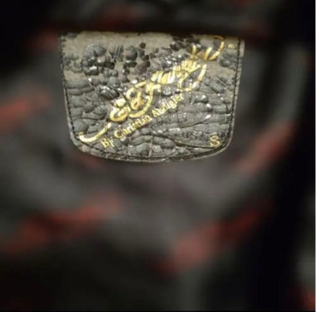 エド・ハーディーダウンジャケットSサイズ光沢黒