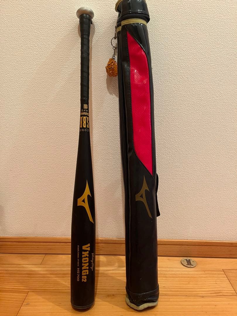 ミズノ 少年野球　V-KONG02 HS700 軟式バットとケース付き