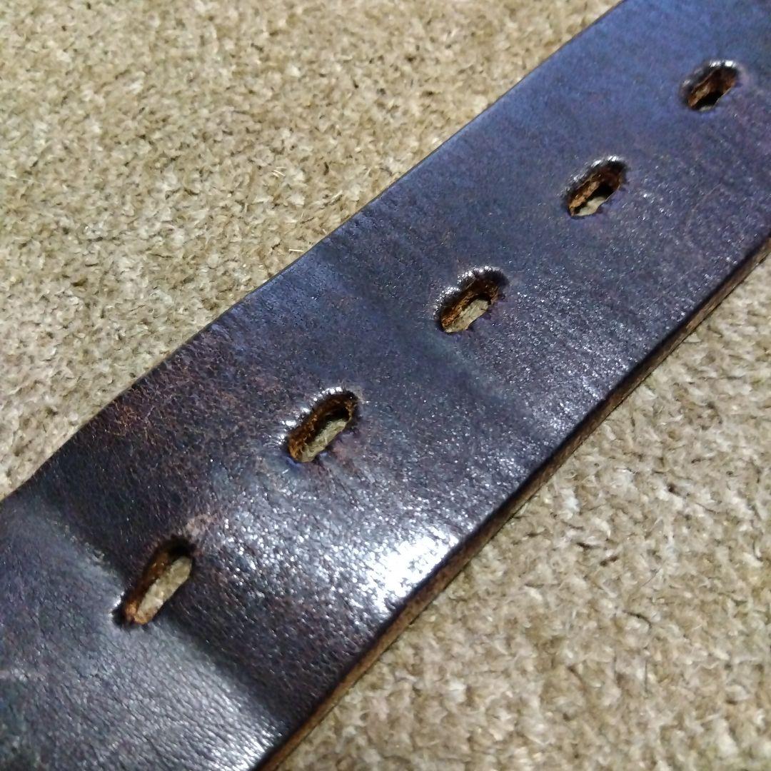 34inch HTC 茶芯 ネイティブ レザースタッズベルト ブラック