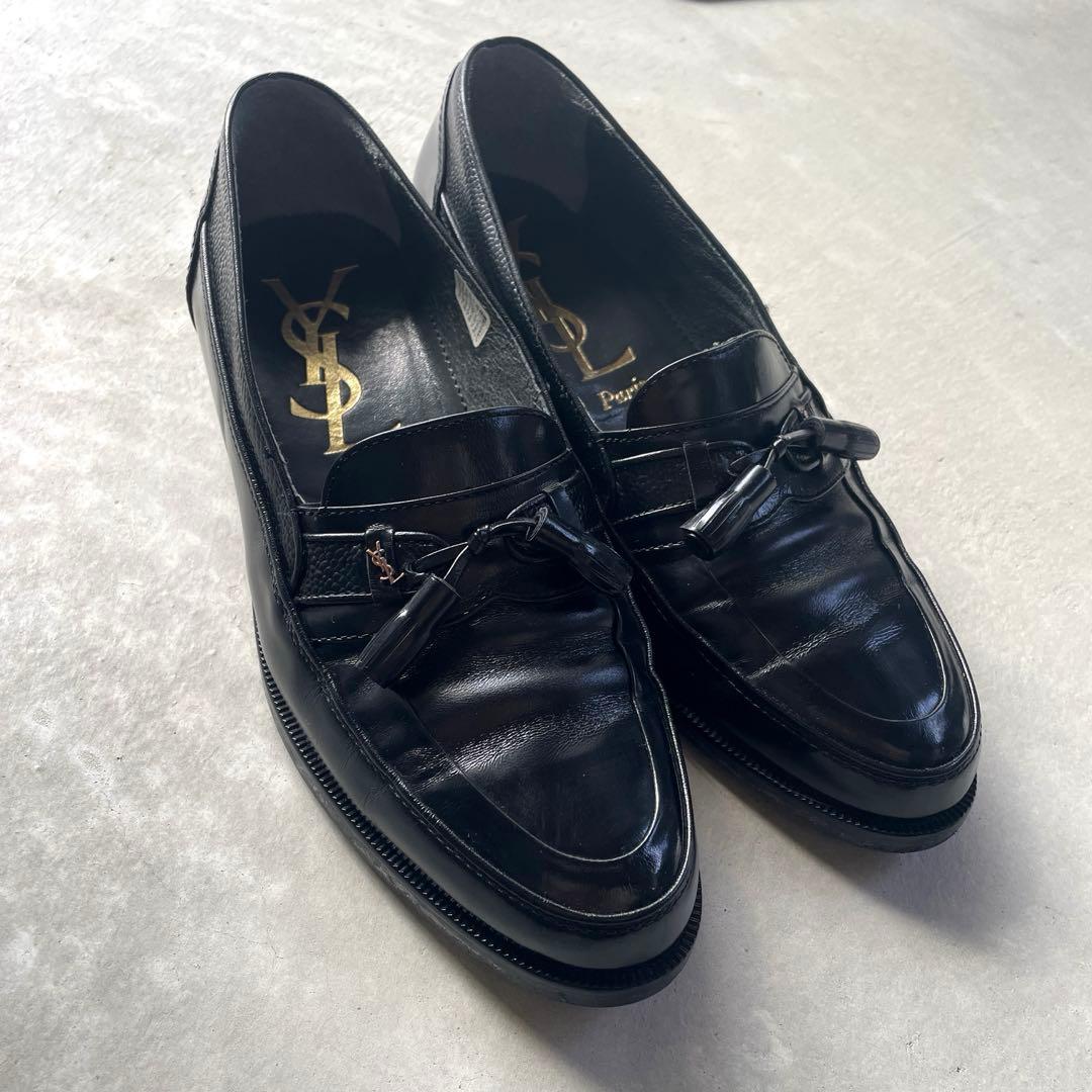 【美品】YSL イヴ・サンローラン タッセル ローファー 黒 革靴