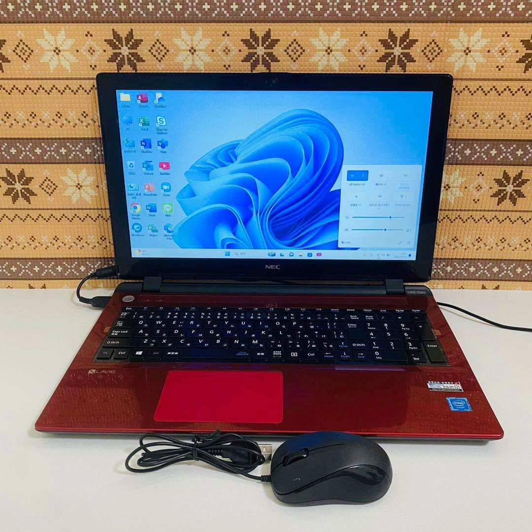 Y886 NECノートパソコンWEBカメラSSD高速Windows11オフィス付