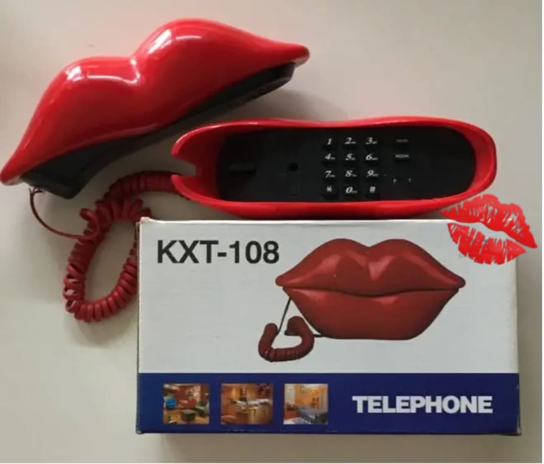 唇　電話器　赤　レア　家電