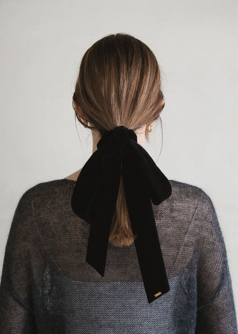 ユ（仮）【完売品】LETICIAブラックベルベットリボンヘアアクセサリー