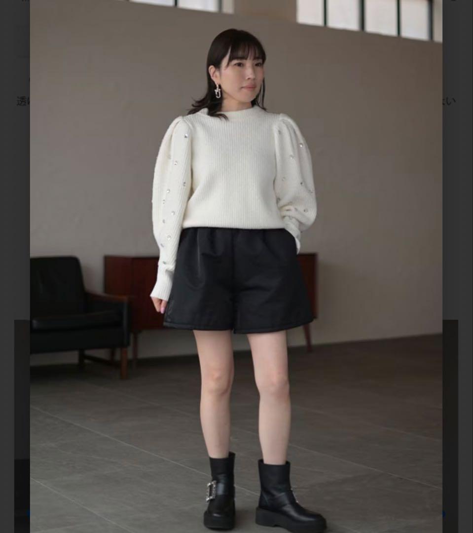 TRÈFLE+1 ビジューニット　ホワイト