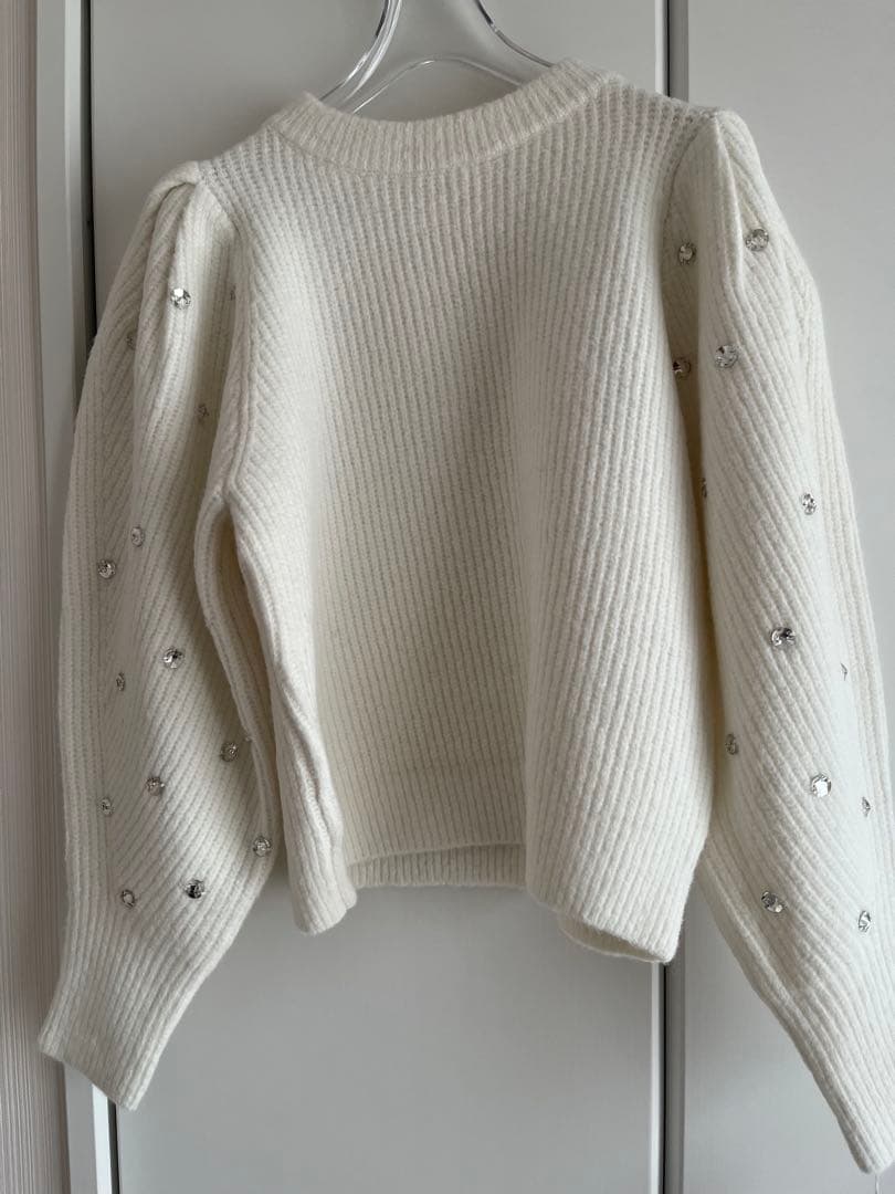 TRÈFLE+1 ビジューニット　ホワイト