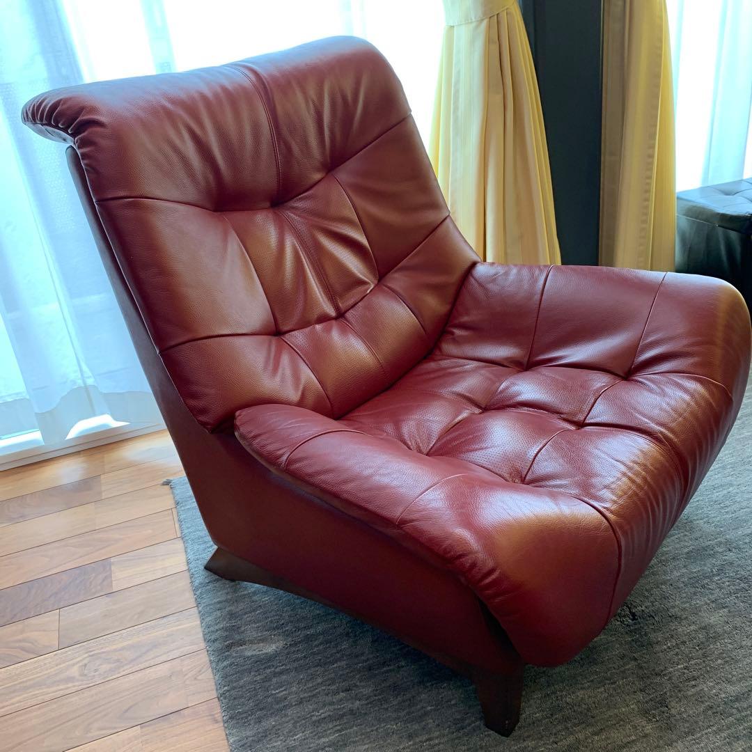 1人掛けソファー本革張り　ユーカス　日本製