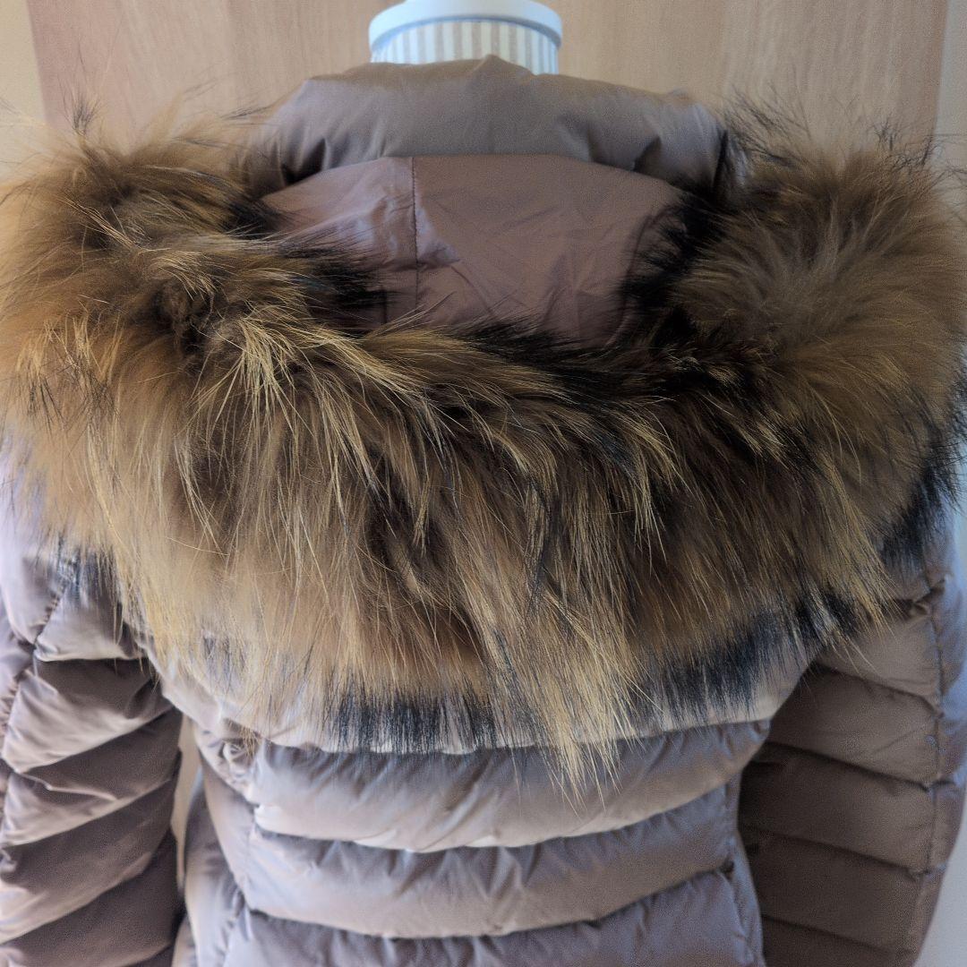 add新品タグ付き高級ロングダウンジャケット たぬきファー取り外し可