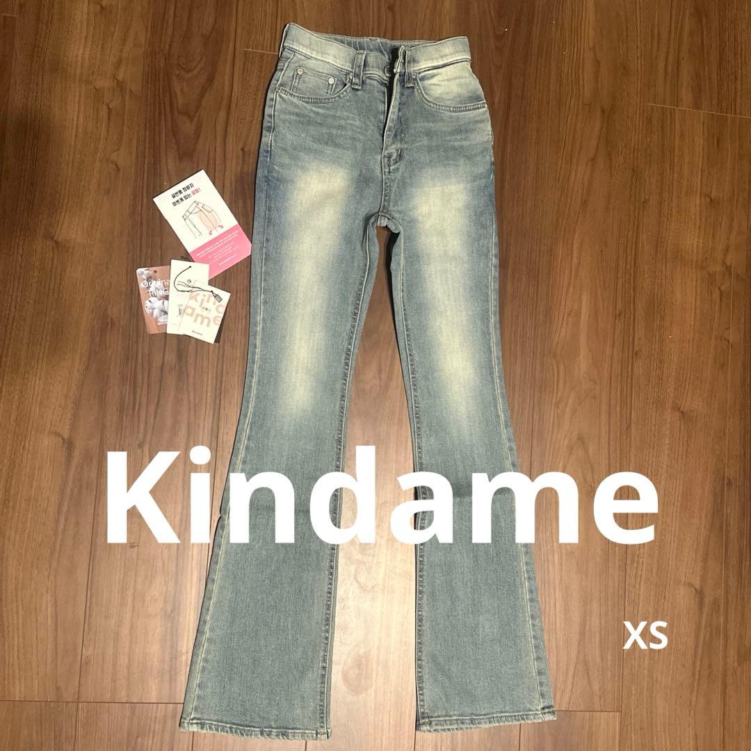 韓国 カインダミ Kindame フレアパンツ デニム xs s おしりパッと