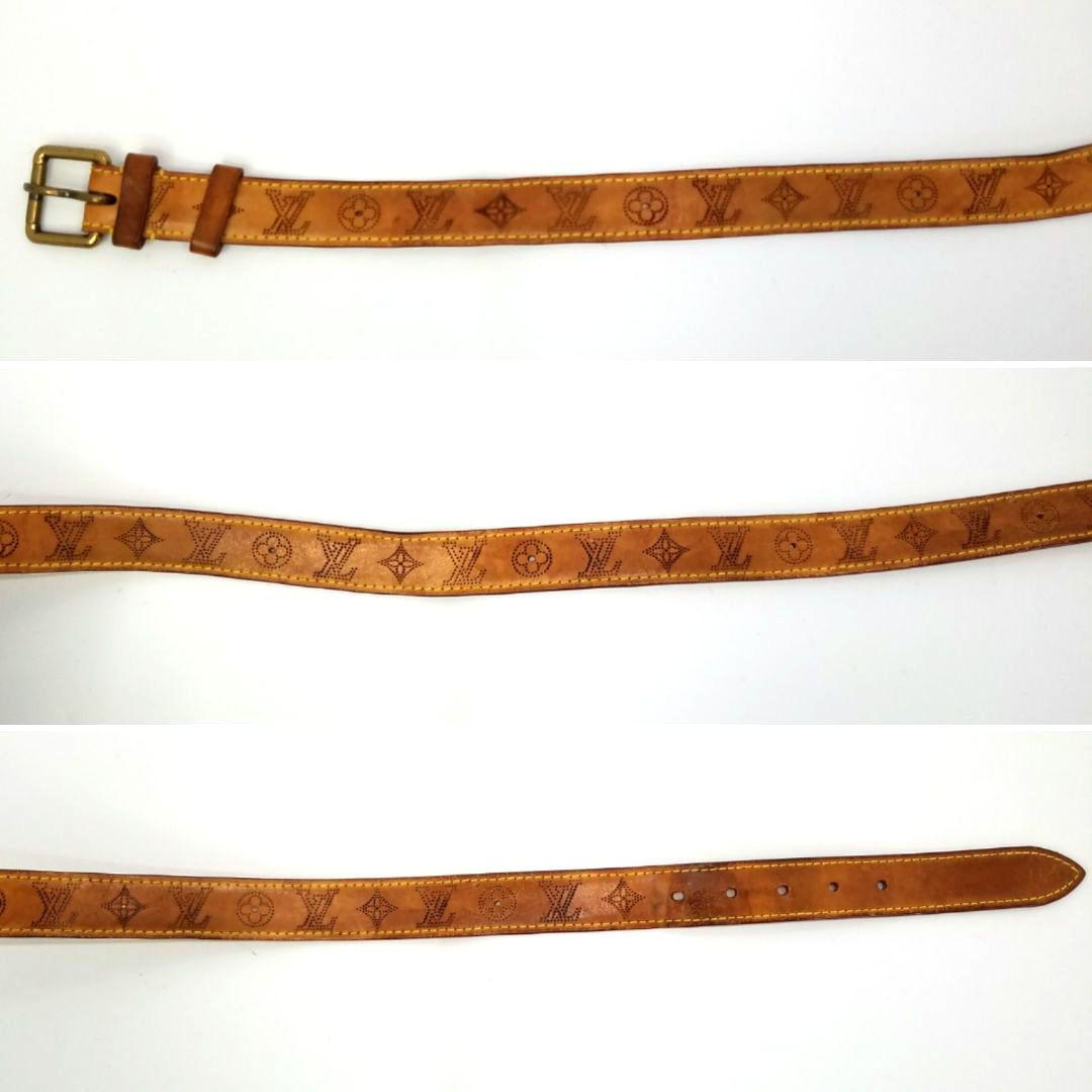 ルイヴィトン ベルト マヒナ サンチュール パンチング モノグラム　ブラウン