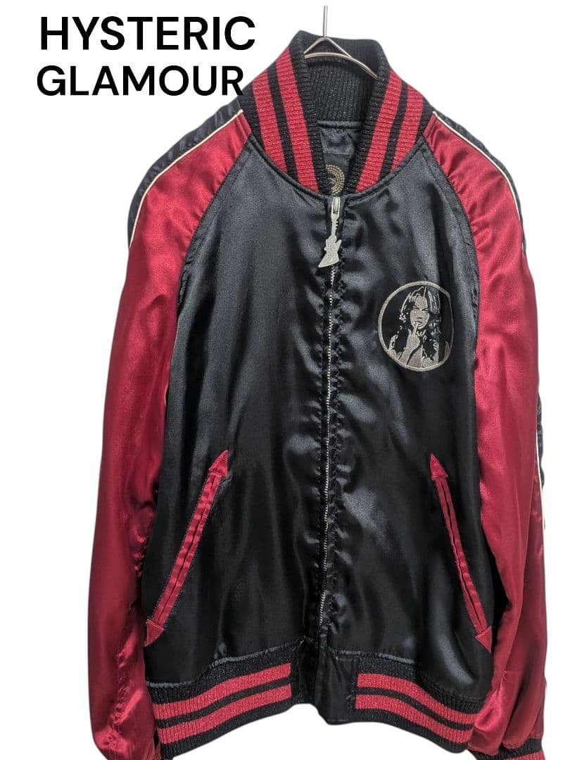 美品✨ ヒステリックグラマースカジャン 黒×赤ヒスガールギターガールレディース